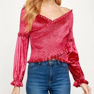 Smocked Cross Top {Fuchsia}